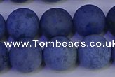 CDU305 15.5 inches 14mm round matte blue dumortierite beads