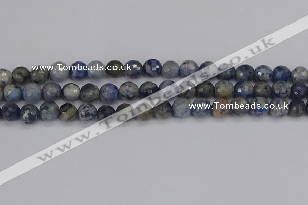 CDU311 15.5 inches 10mm faceted round blue dumortierite beads