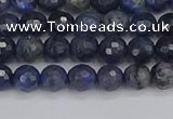 CDU315 15.5 inches 4mm faceted round blue dumortierite beads