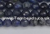 CDU316 15.5 inches 6mm faceted round blue dumortierite beads