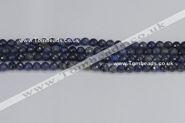 CDU316 15.5 inches 6mm faceted round blue dumortierite beads