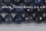 CDU317 15.5 inches 8mm faceted round blue dumortierite beads