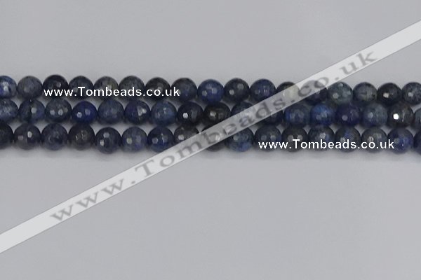 CDU318 15.5 inches 10mm faceted round blue dumortierite beads