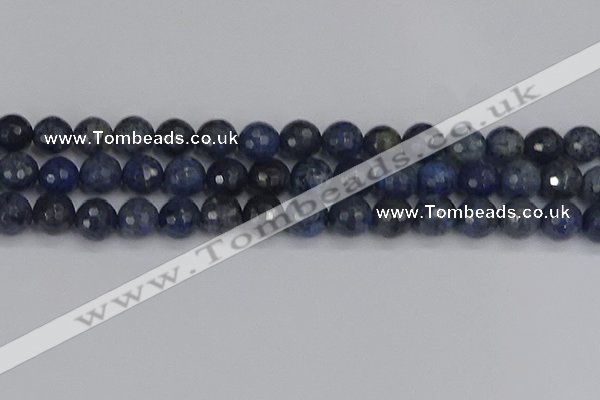 CDU319 15.5 inches 12mm faceted round blue dumortierite beads