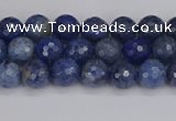 CDU322 15.5 inches 4mm faceted round blue dumortierite beads