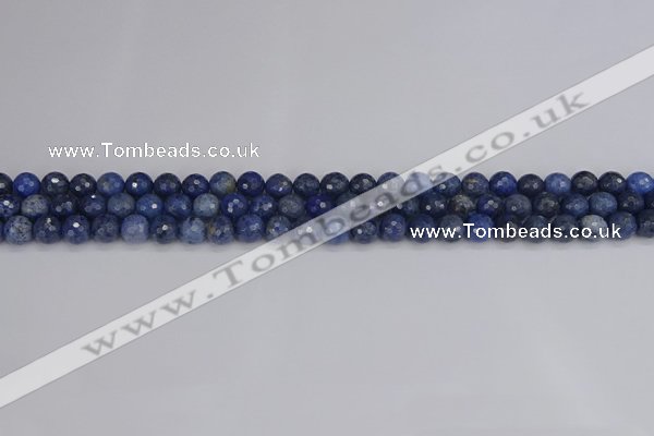 CDU322 15.5 inches 4mm faceted round blue dumortierite beads