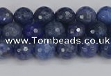 CDU323 15.5 inches 6mm faceted round blue dumortierite beads