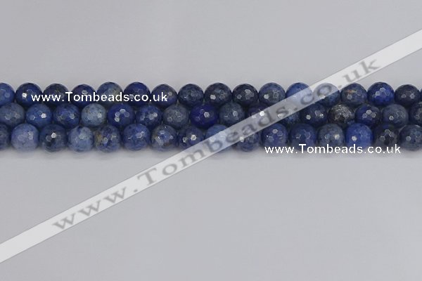 CDU324 15.5 inches 8mm faceted round blue dumortierite beads