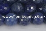 CDU325 15.5 inches 10mm faceted round blue dumortierite beads