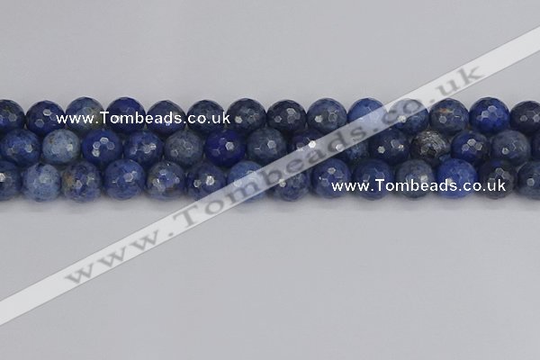 CDU325 15.5 inches 10mm faceted round blue dumortierite beads