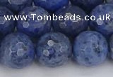 CDU326 15.5 inches 12mm faceted round blue dumortierite beads