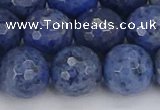 CDU326 15.5 inches 12mm faceted round blue dumortierite beads