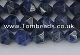 CDU330 15.5 inches 6mm faceted nuggets blue dumortierite beads