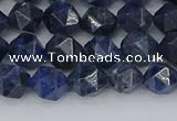 CDU330 15.5 inches 6mm faceted nuggets blue dumortierite beads