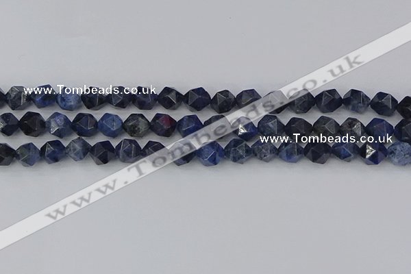 CDU331 15.5 inches 8mm faceted nuggets blue dumortierite beads