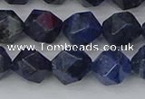 CDU332 15.5 inches 10mm faceted nuggets blue dumortierite beads