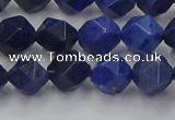 CDU337 15.5 inches 8mm faceted nuggets blue dumortierite beads