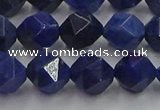 CDU338 15.5 inches 10mm faceted nuggets blue dumortierite beads