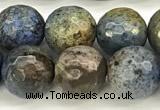 CDU381 15 inches 8mm faceted round dumortierite beads