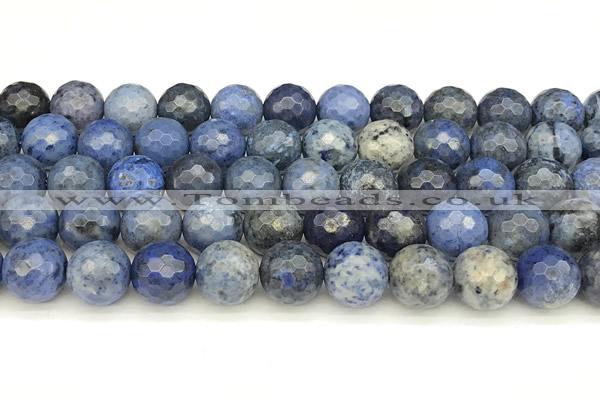 CDU388 15 inches 12mm faceted round dumortierite beads