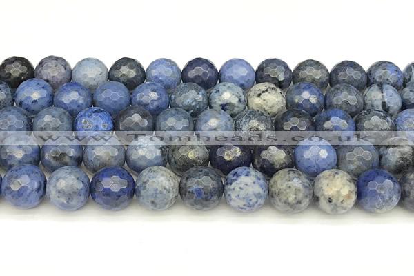 CDU388 15 inches 12mm faceted round dumortierite beads