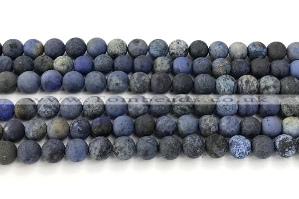 CDU392 15 inches 8mm round matte dumortierite beads