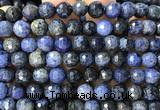 CDU402 15 inches 8mm faceted round dumortierite beads wholesale