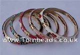 CEB04 5pcs 6mm width gold plated alloy with enamel bangles wholesale