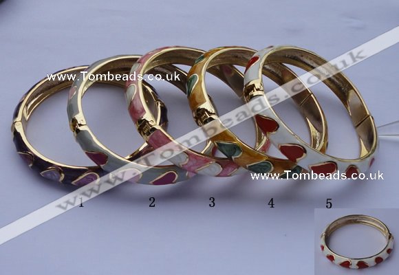 CEB06 5pcs 10mm width gold plated alloy with enamel bangles wholesale