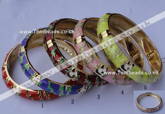 CEB07 5pcs 11.5mm width gold plated alloy with enamel bangles wholesale