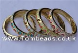 CEB10 5pcs 11.5mm width gold plated alloy with enamel bangles wholesale