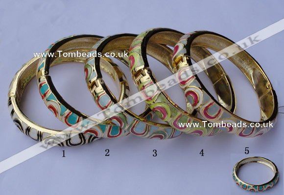 CEB10 5pcs 11.5mm width gold plated alloy with enamel bangles wholesale