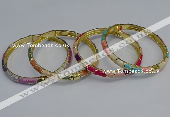 CEB100 6mm width gold plated alloy with enamel bangles wholesale