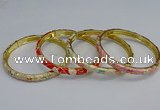 CEB103 6mm width gold plated alloy with enamel bangles wholesale