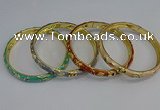 CEB104 7mm width gold plated alloy with enamel bangles wholesale