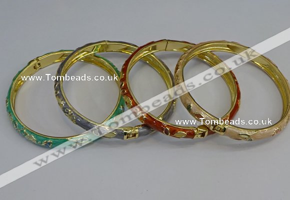 CEB104 7mm width gold plated alloy with enamel bangles wholesale