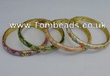 CEB105 7mm width gold plated alloy with enamel bangles wholesale