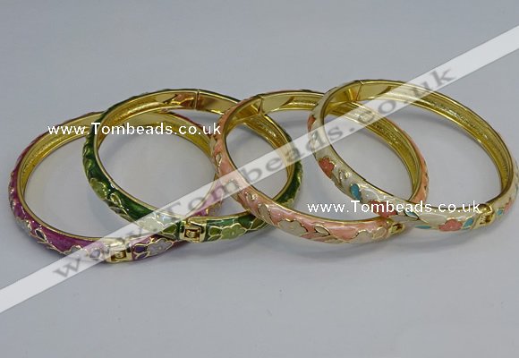 CEB105 7mm width gold plated alloy with enamel bangles wholesale