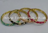 CEB106 7mm width gold plated alloy with enamel bangles wholesale