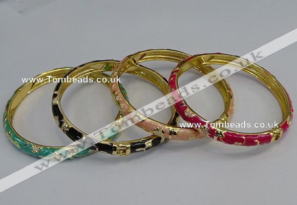 CEB106 7mm width gold plated alloy with enamel bangles wholesale