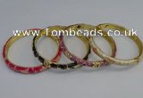 CEB107 7mm width gold plated alloy with enamel bangles wholesale