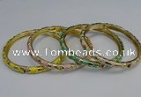 CEB108 7mm width gold plated alloy with enamel bangles wholesale