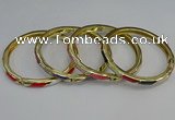 CEB109 7mm width gold plated alloy with enamel bangles wholesale