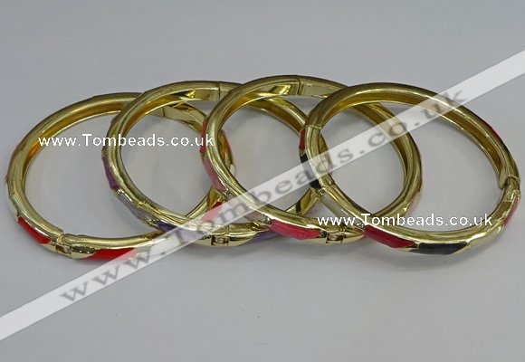 CEB109 7mm width gold plated alloy with enamel bangles wholesale