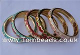 CEB11 5pcs 10mm width gold plated alloy with enamel bangles wholesale