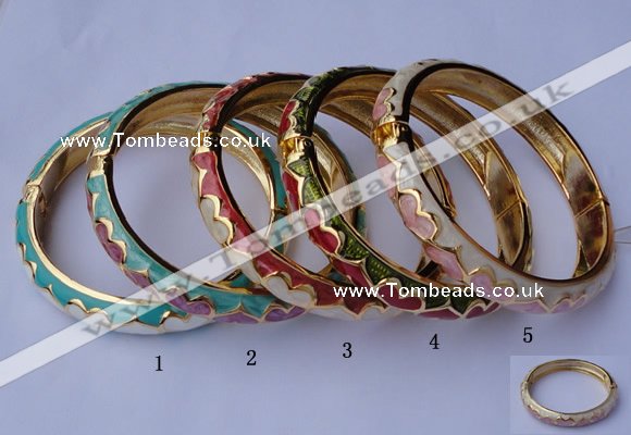 CEB11 5pcs 10mm width gold plated alloy with enamel bangles wholesale