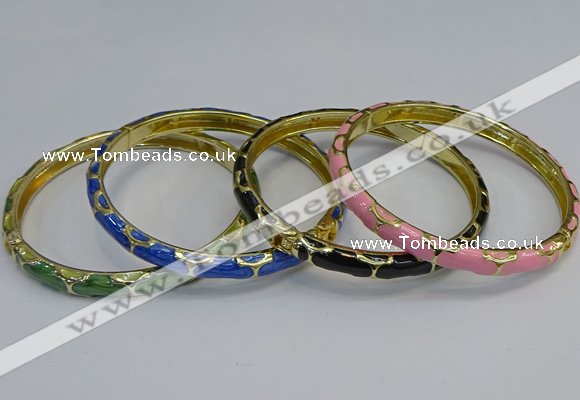 CEB111 6mm width gold plated alloy with enamel bangles wholesale