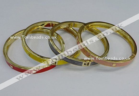CEB113 7mm width gold plated alloy with enamel bangles wholesale