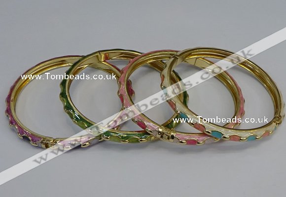 CEB114 6mm width gold plated alloy with enamel bangles wholesale