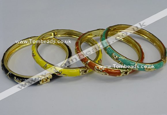 CEB115 7mm width gold plated alloy with enamel bangles wholesale